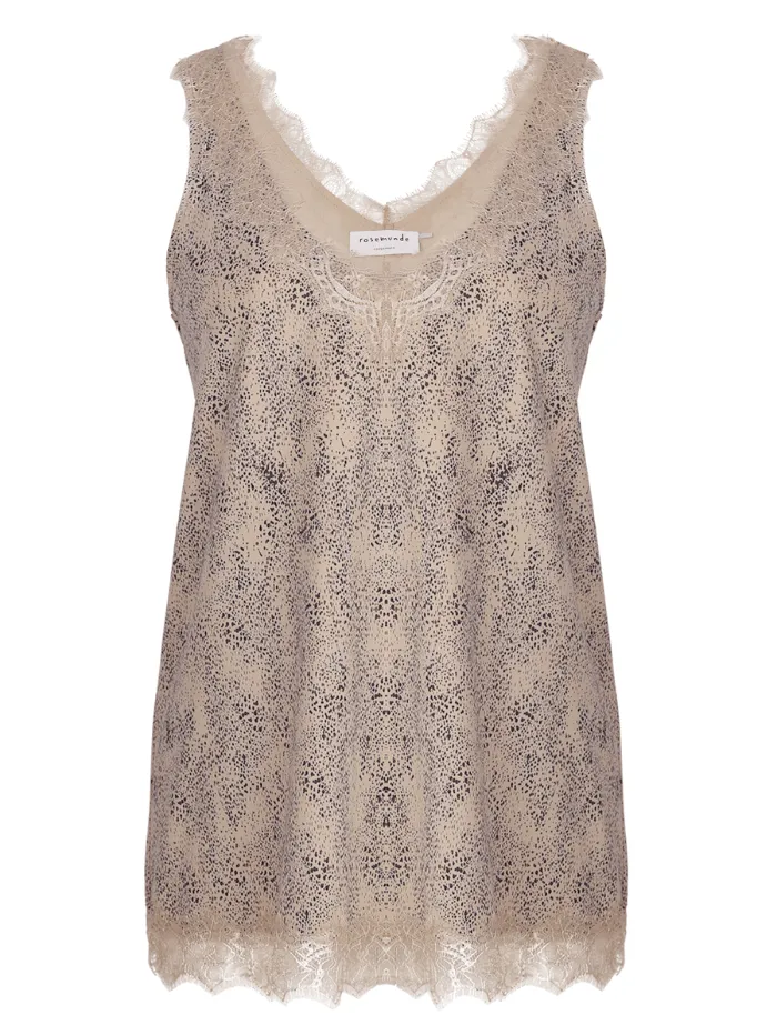 Rosemunde T Silky Lace Top Camel Dotted 4220 9597