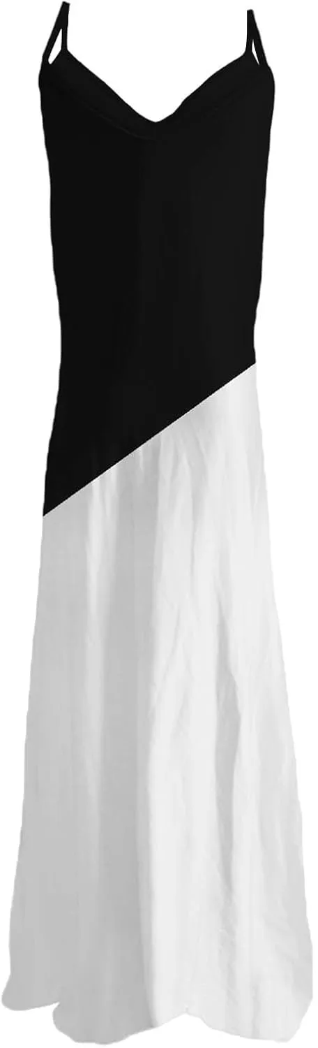 Summer Dresses for Women 2025 Casual Strappy V Neck Sleeveless Flowy Loose Long Maxi Beach Boho Dress Sundress Trendy Clothes