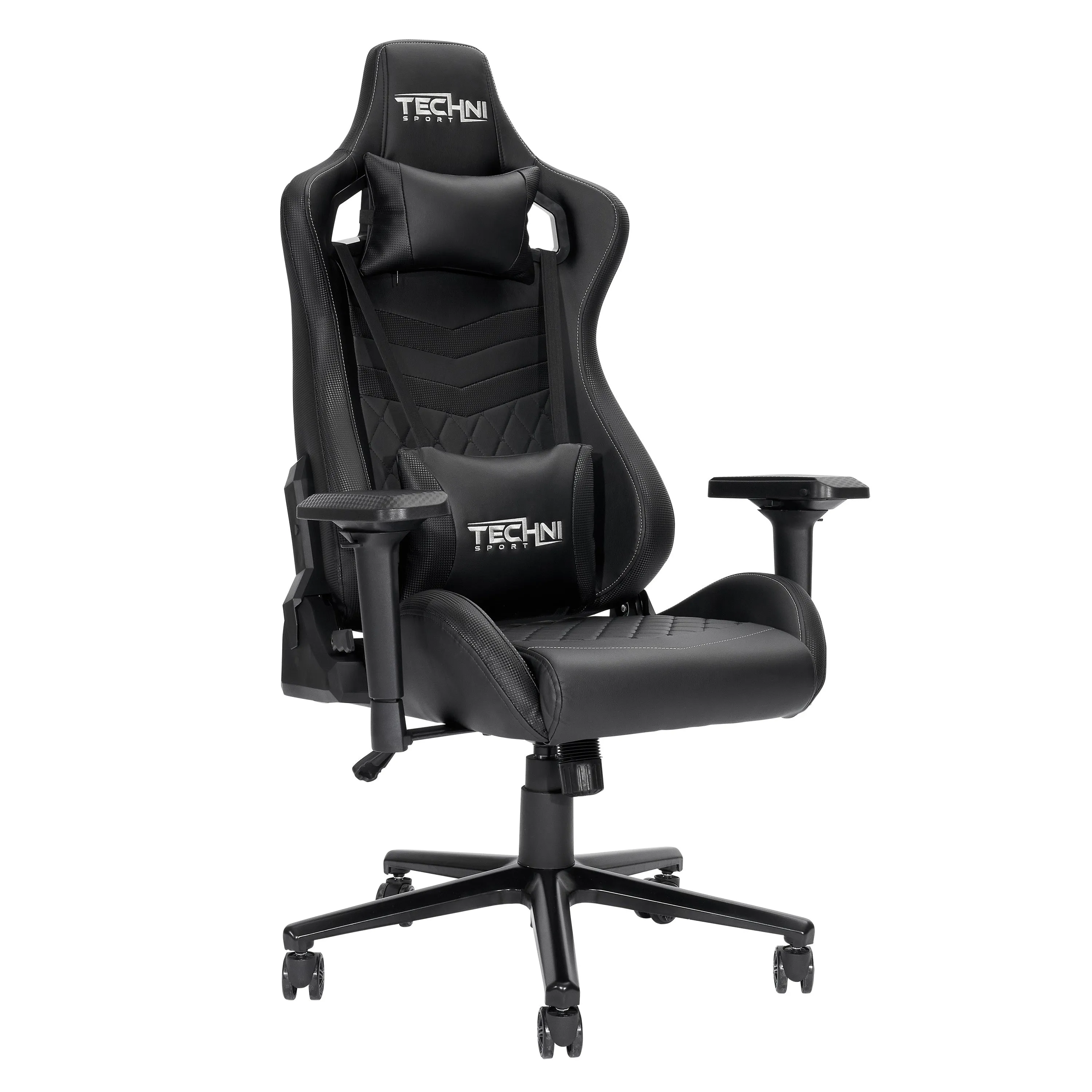 Techni Sport TS-83 Ergonomic High Back Racer Style PC Gaming Chair, Black PU Leather