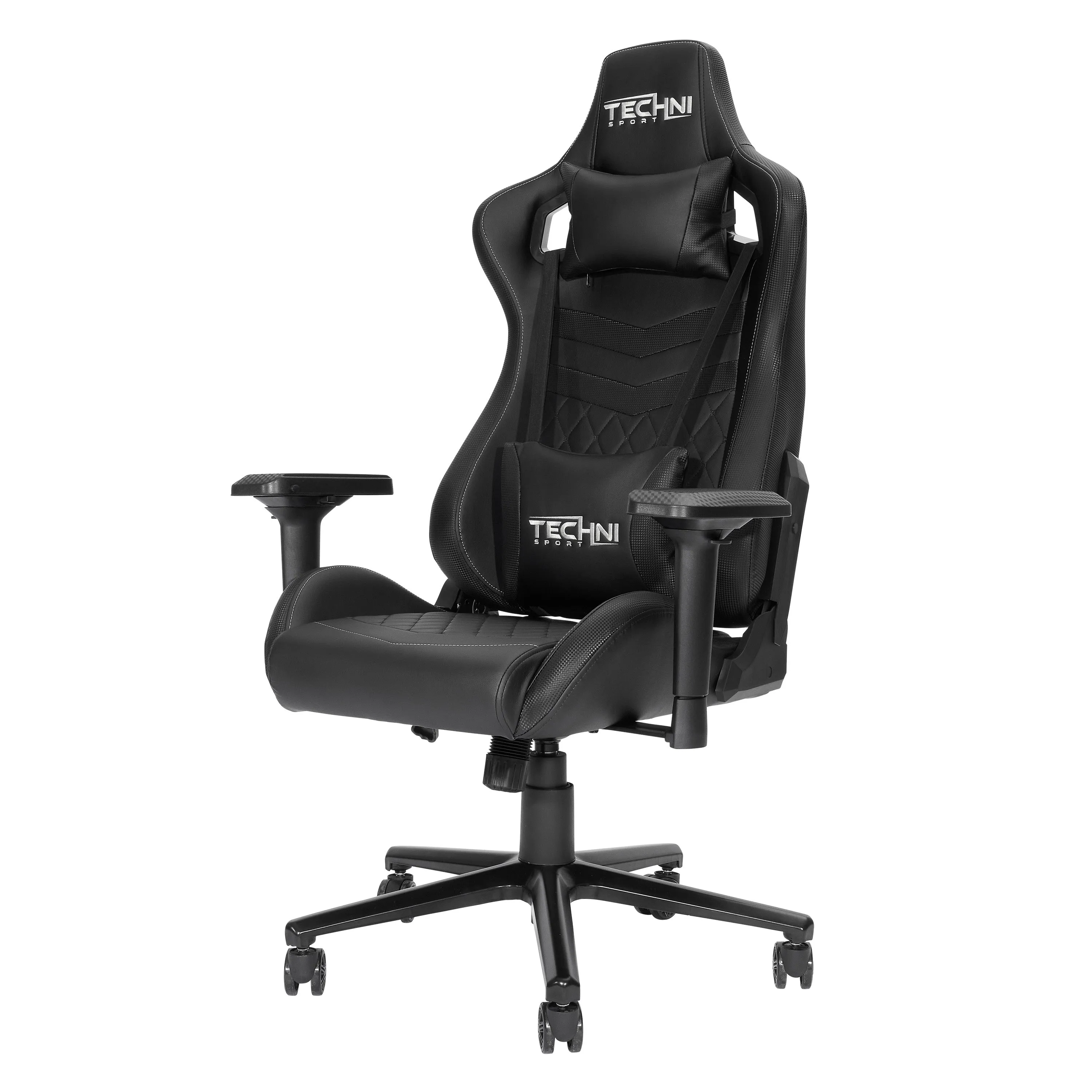 Techni Sport TS-83 Ergonomic High Back Racer Style PC Gaming Chair, Black PU Leather