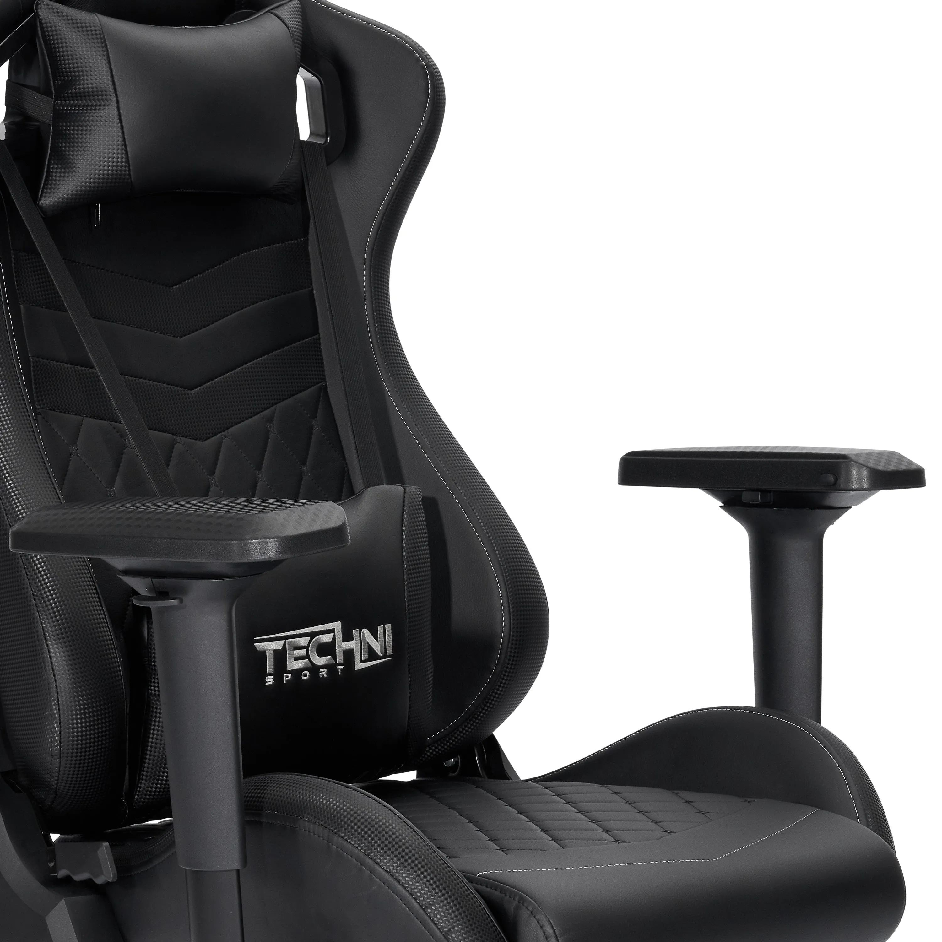 Techni Sport TS-83 Ergonomic High Back Racer Style PC Gaming Chair, Black PU Leather