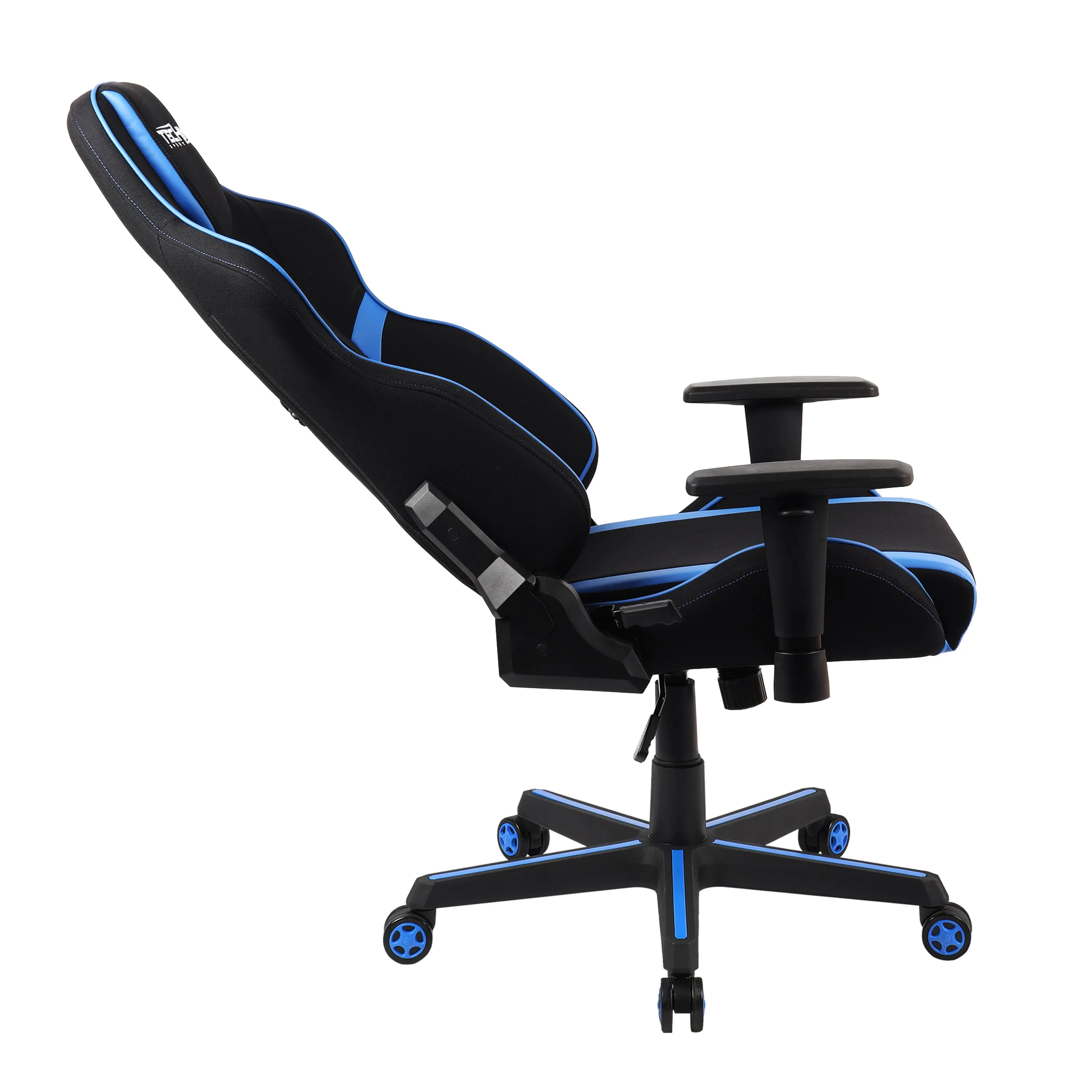 Techni Sport TSF-71 Fabric Office-PC Gaming Chair, Black and Blue PU Leather