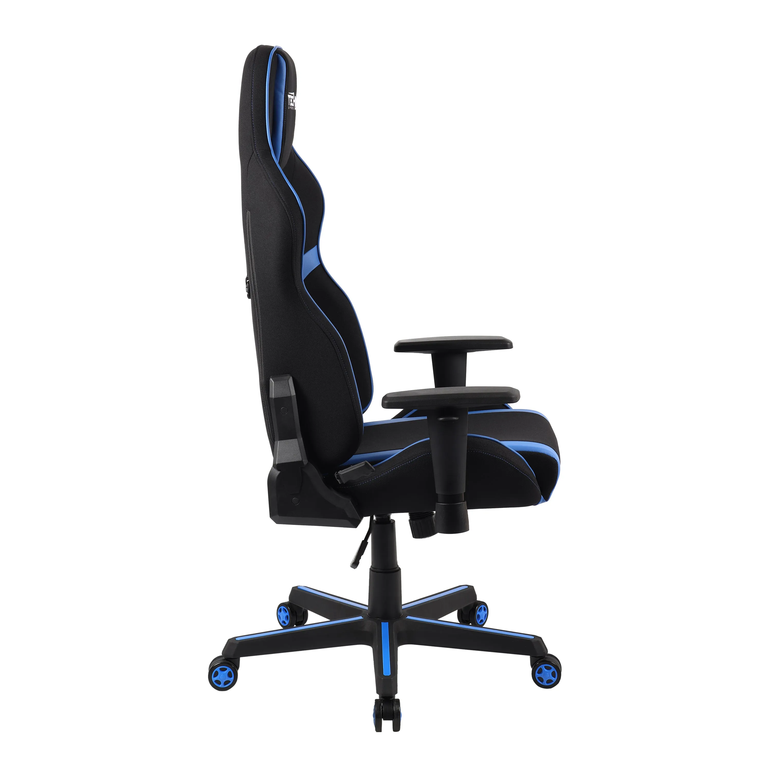 Techni Sport TSF-71 Fabric Office-PC Gaming Chair, Black and Blue PU Leather