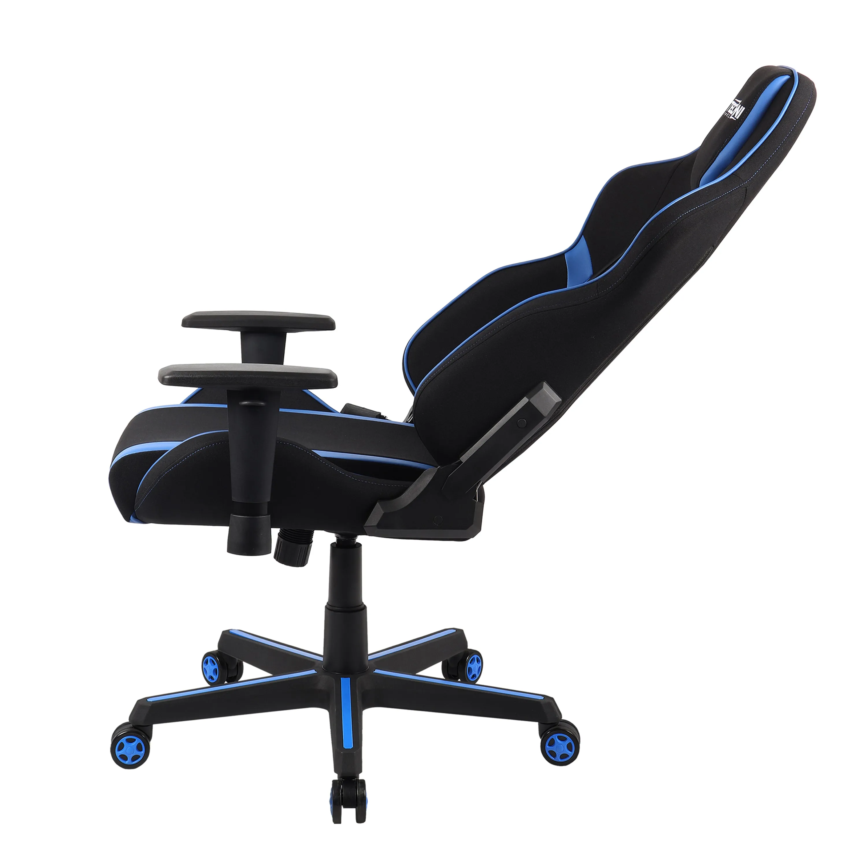 Techni Sport TSF-71 Fabric Office-PC Gaming Chair, Black and Blue PU Leather