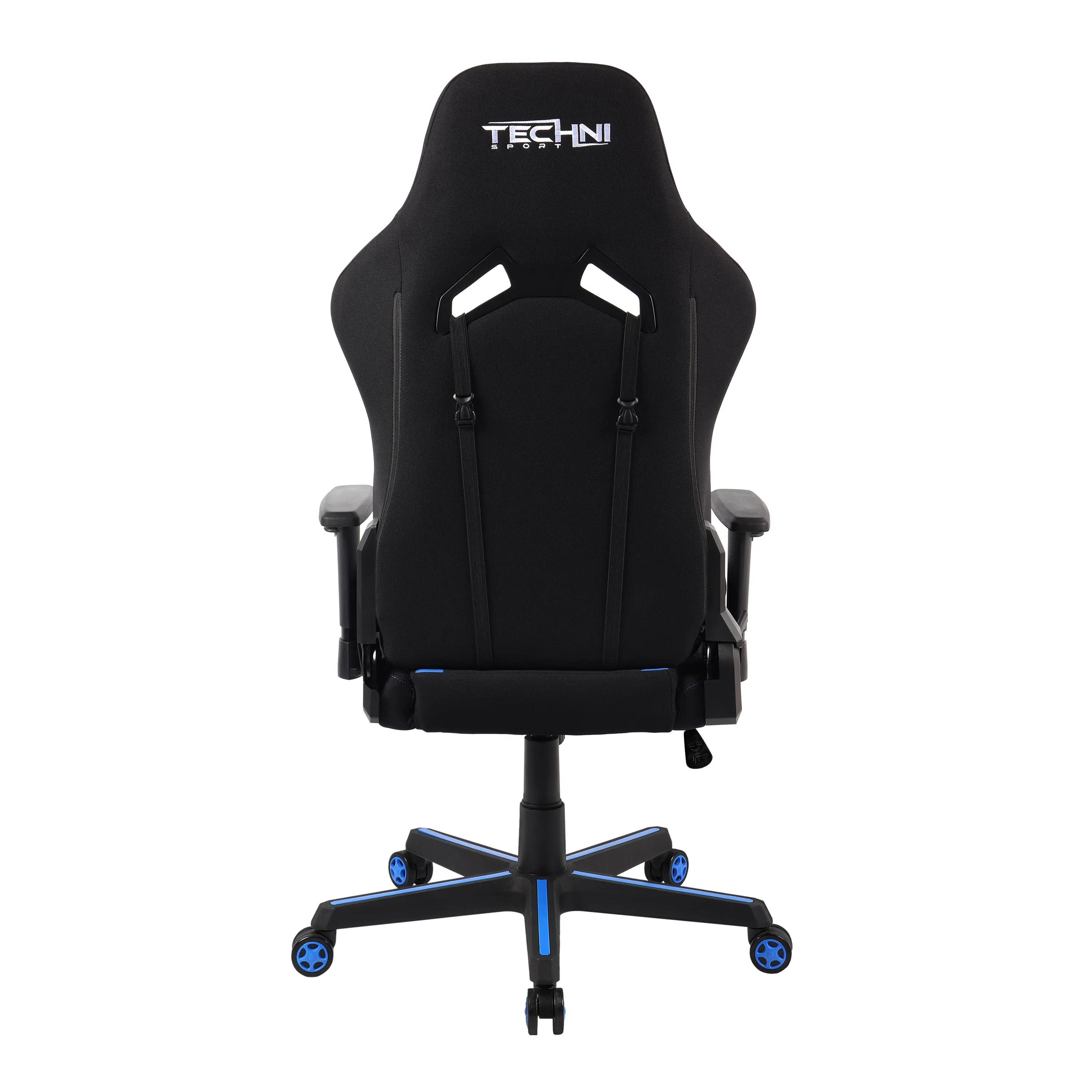 Techni Sport TSF-71 Fabric Office-PC Gaming Chair, Black and Blue PU Leather