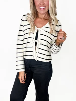 The Striped Bow Cardigan