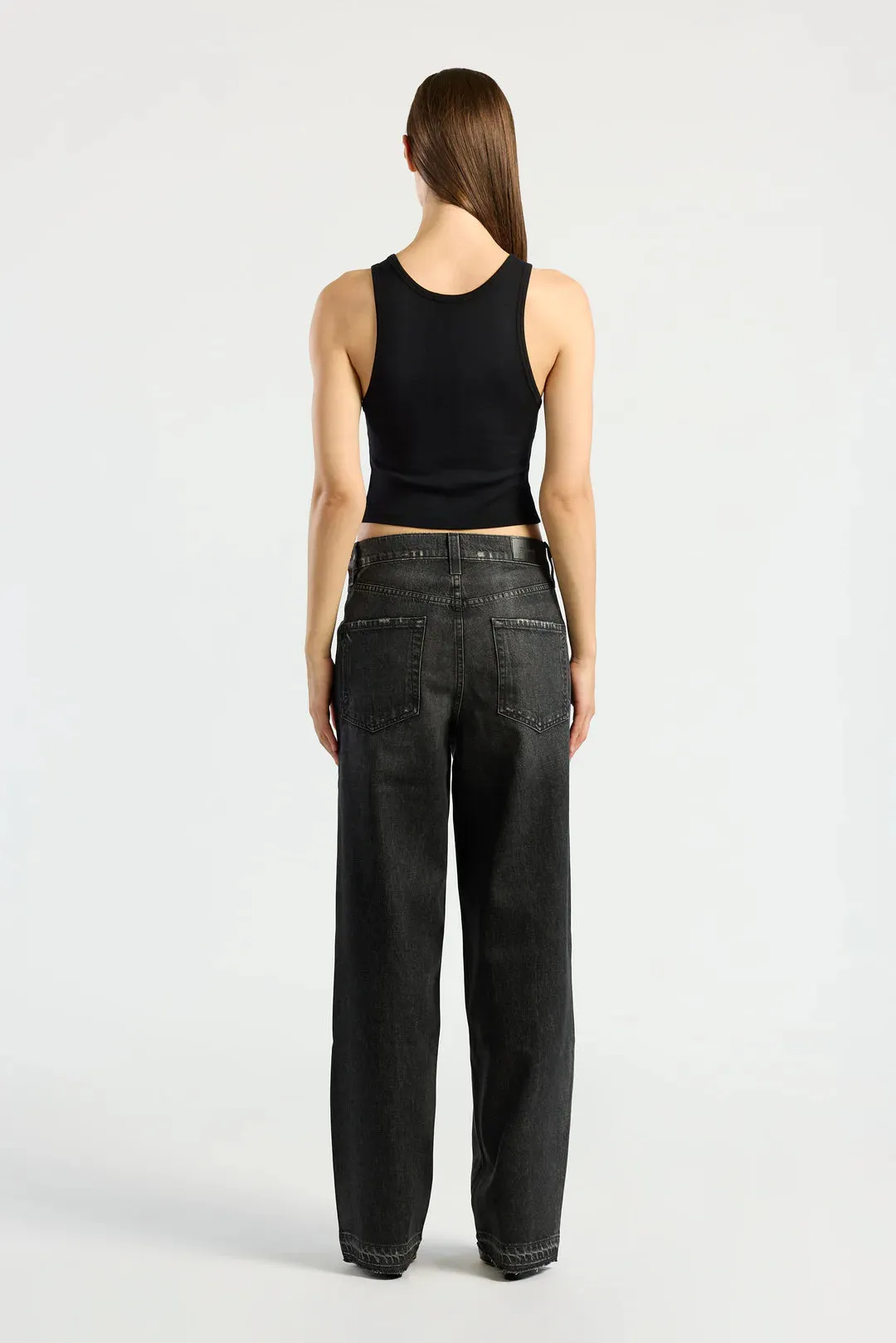 Verona Crop Tank - Jet Black