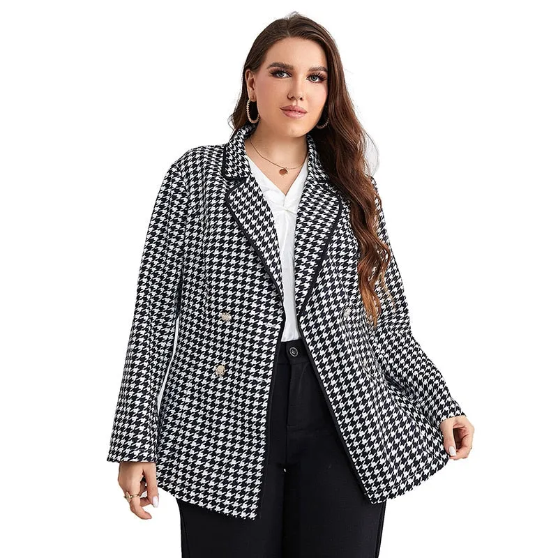 Vintage Print Button-Down Blazer