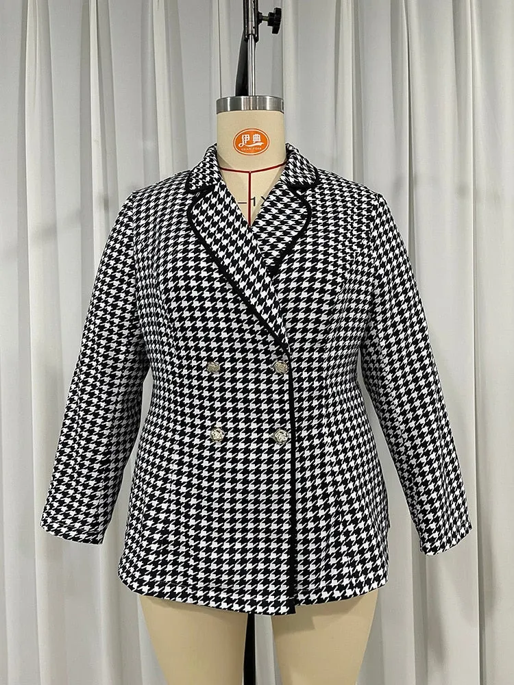 Vintage Print Button-Down Blazer