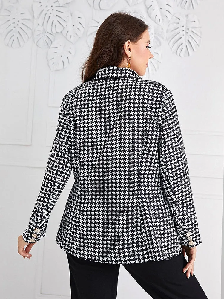 Vintage Print Button-Down Blazer