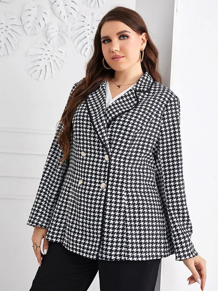 Vintage Print Button-Down Blazer