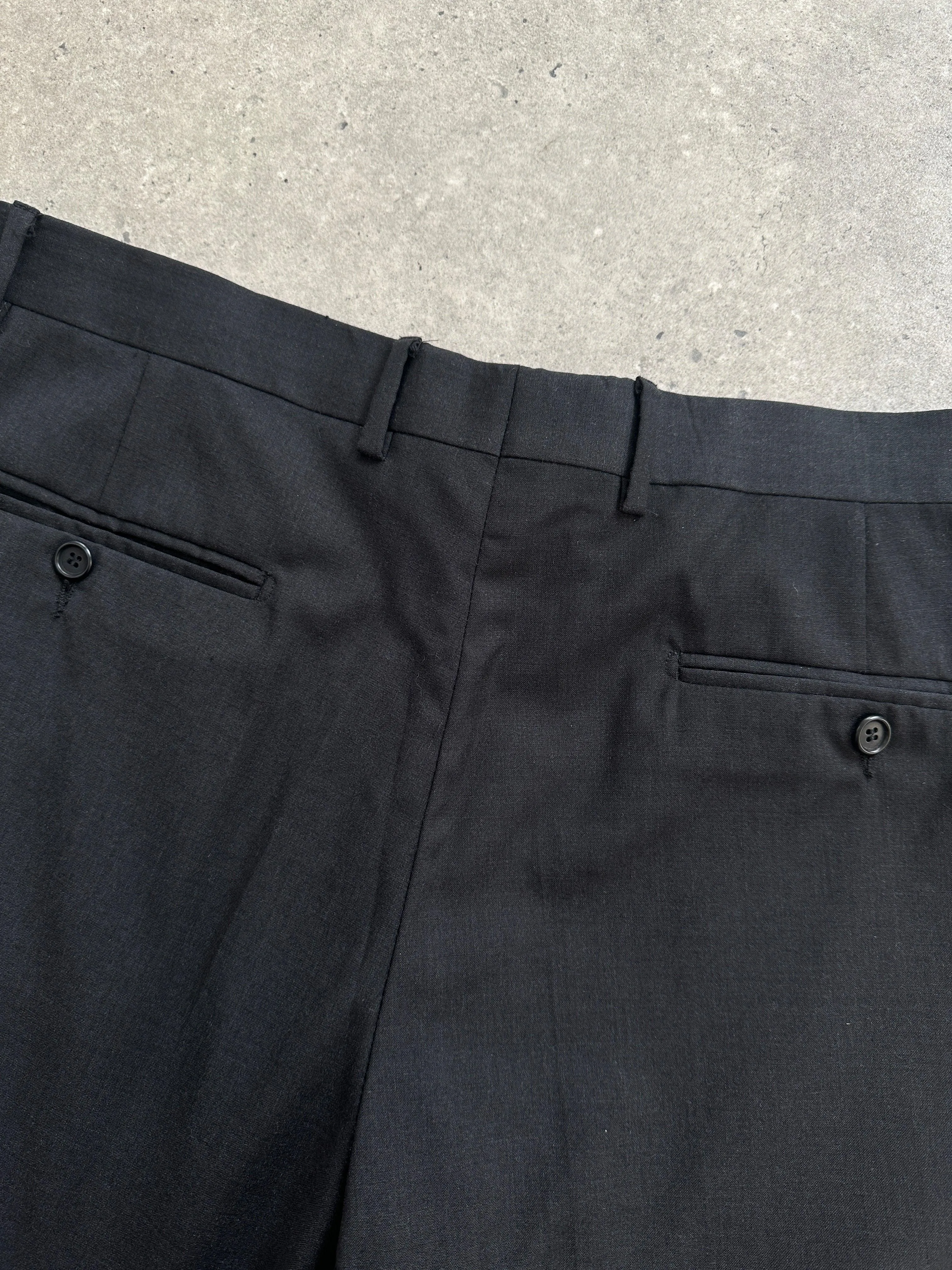 Vintage Wool Straight Leg Tailored Trousers - W34