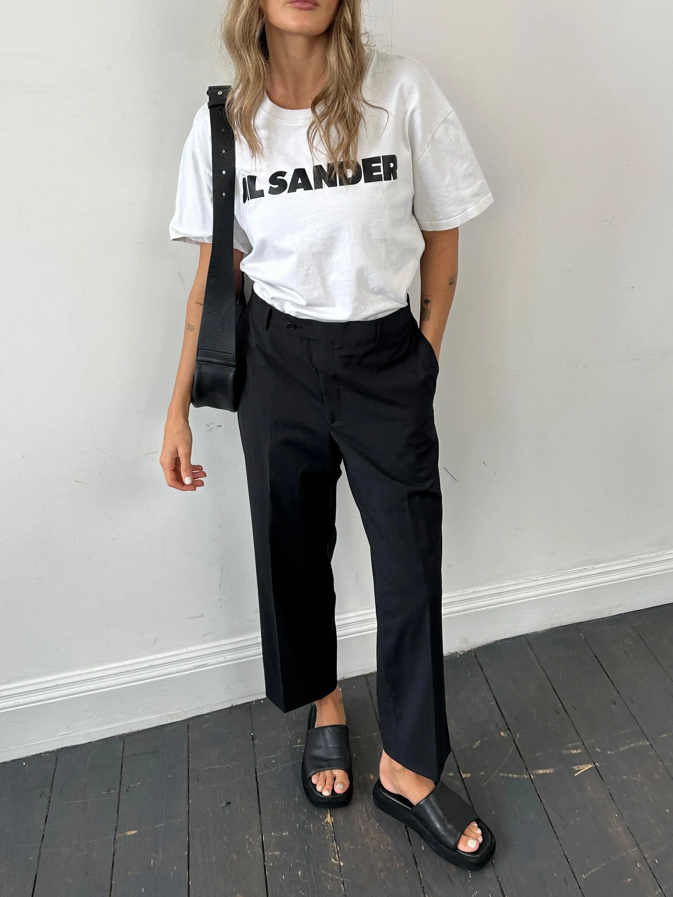 Vintage Wool Straight Leg Tailored Trousers - W34