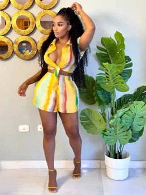 Watercolor Shorts Set (Yellow Multi)