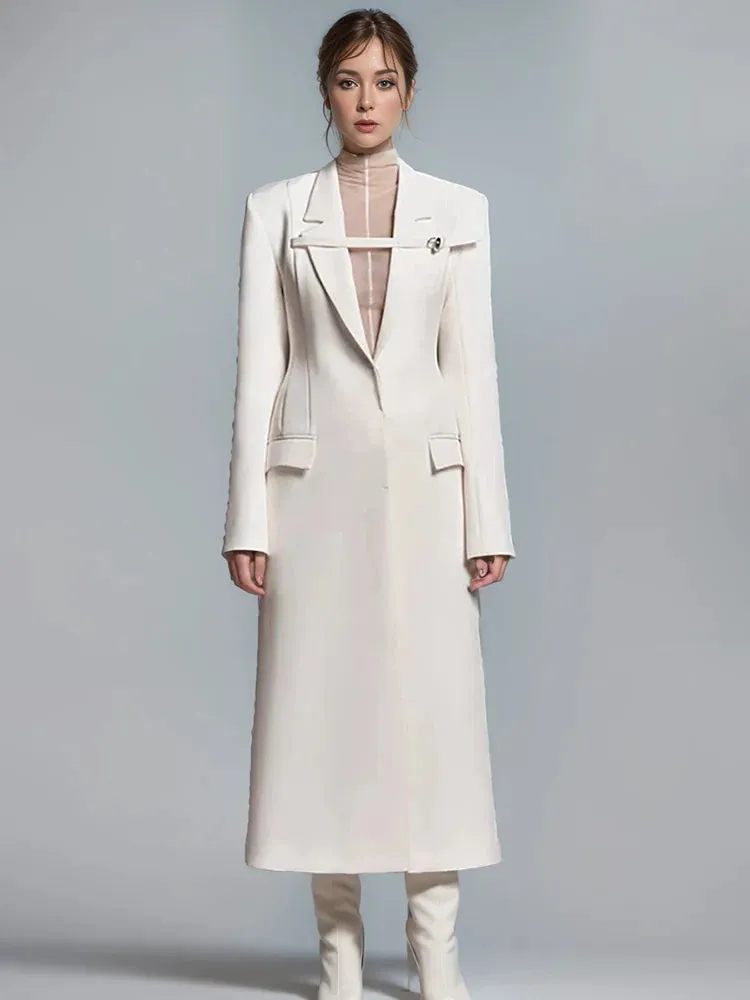Wenkouban-Winter outfits Christmas Notched Collar Buckle Strap Covered Button Fashion Blazer