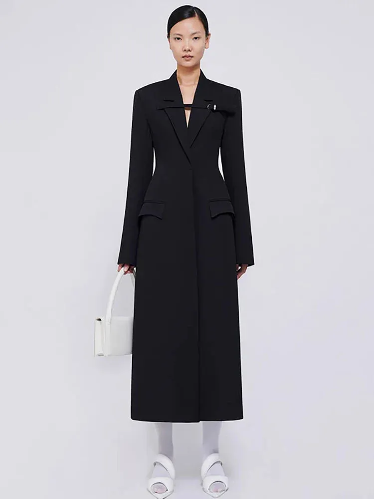Wenkouban-Winter outfits Christmas Notched Collar Buckle Strap Covered Button Fashion Blazer