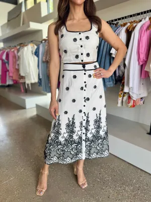 White/Black Farrah Skirt