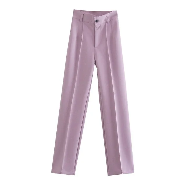 Women Jacket Double Breasted Notched Blazer Office Suit Pantsuit