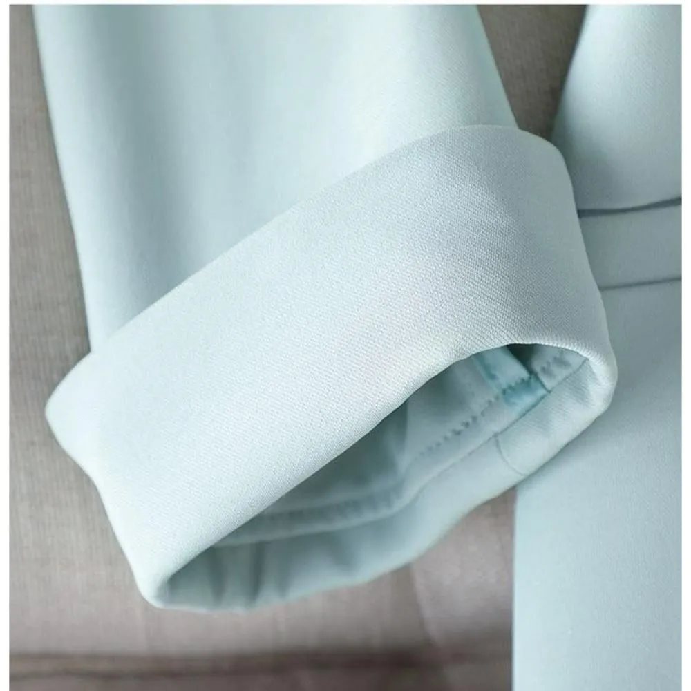 Women Korean Style Pearl Half Sleeve Casual Blazer