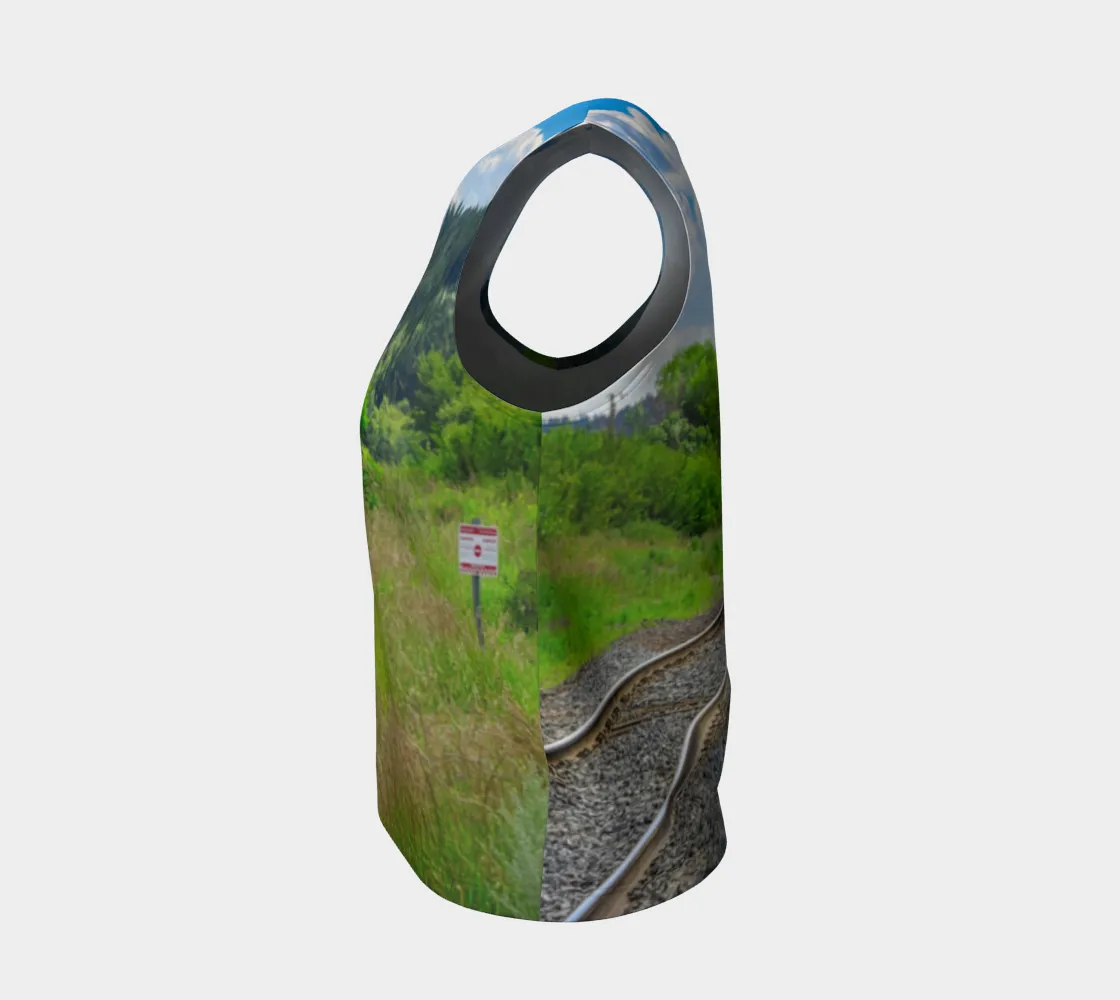 Women's All-Over Loose Long Tank Top - Edworthy Park CPKC Tracks