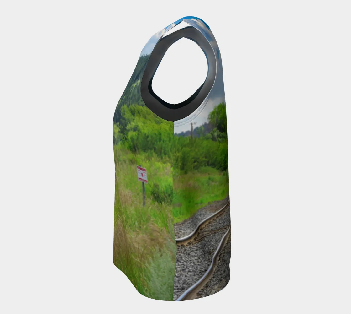 Women's All-Over Loose Long Tank Top - Edworthy Park CPKC Tracks