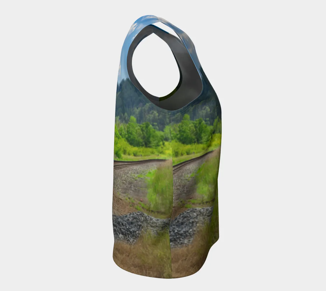 Women's All-Over Loose Long Tank Top - Edworthy Park CPKC Tracks