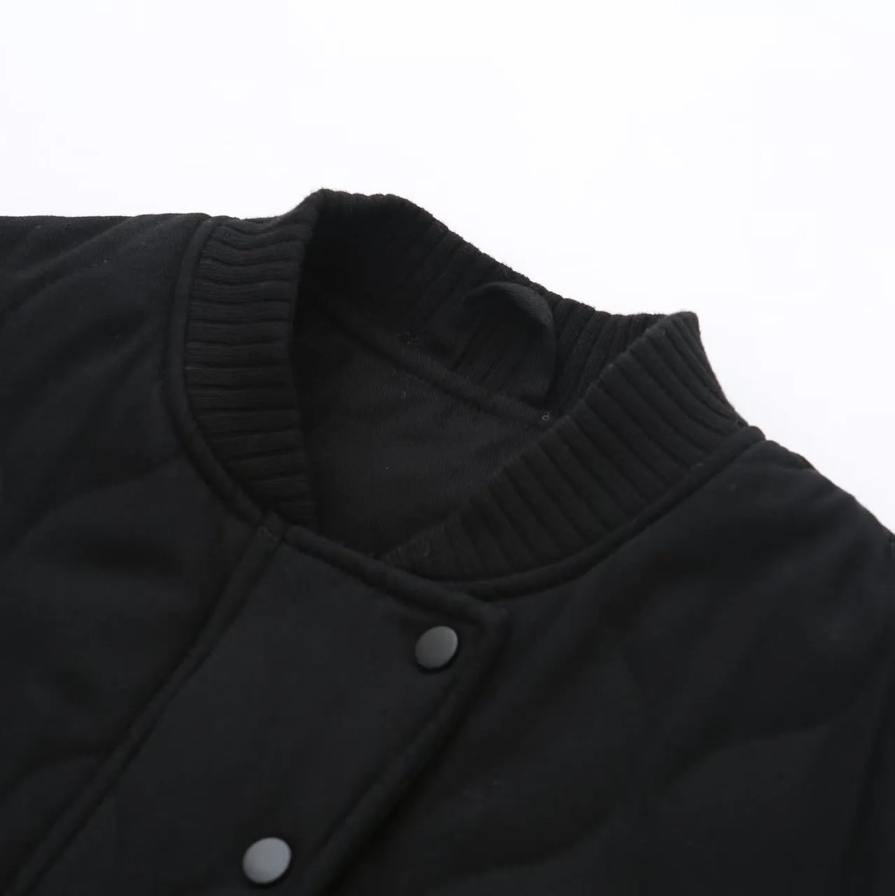 Womens Bomber Jacket  Quilted Cotton  Oversized Fit  Ribbed Trim Zip Casual Wear