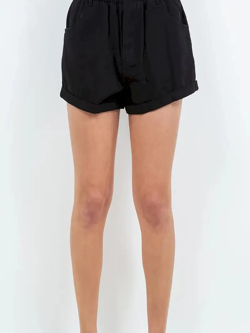 Women's Casual Cotton Black Short