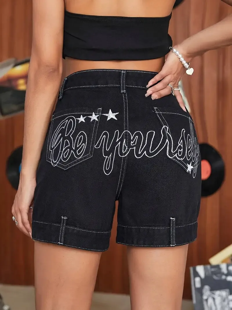Women's Chic High-Waisted Denim Shorts