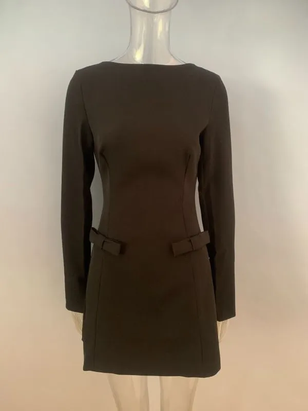 Women's exquisite waist bow elegant dress