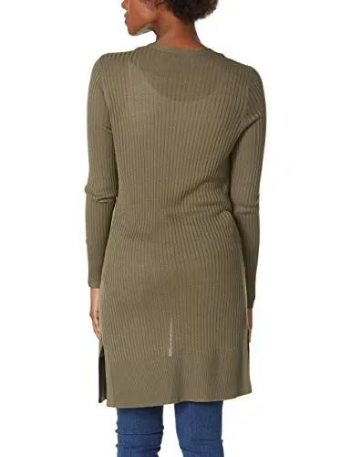 Women's Open Front Cardigan Shirt Long Sleeve Lightweight Coat (Army Green,S/4-6)