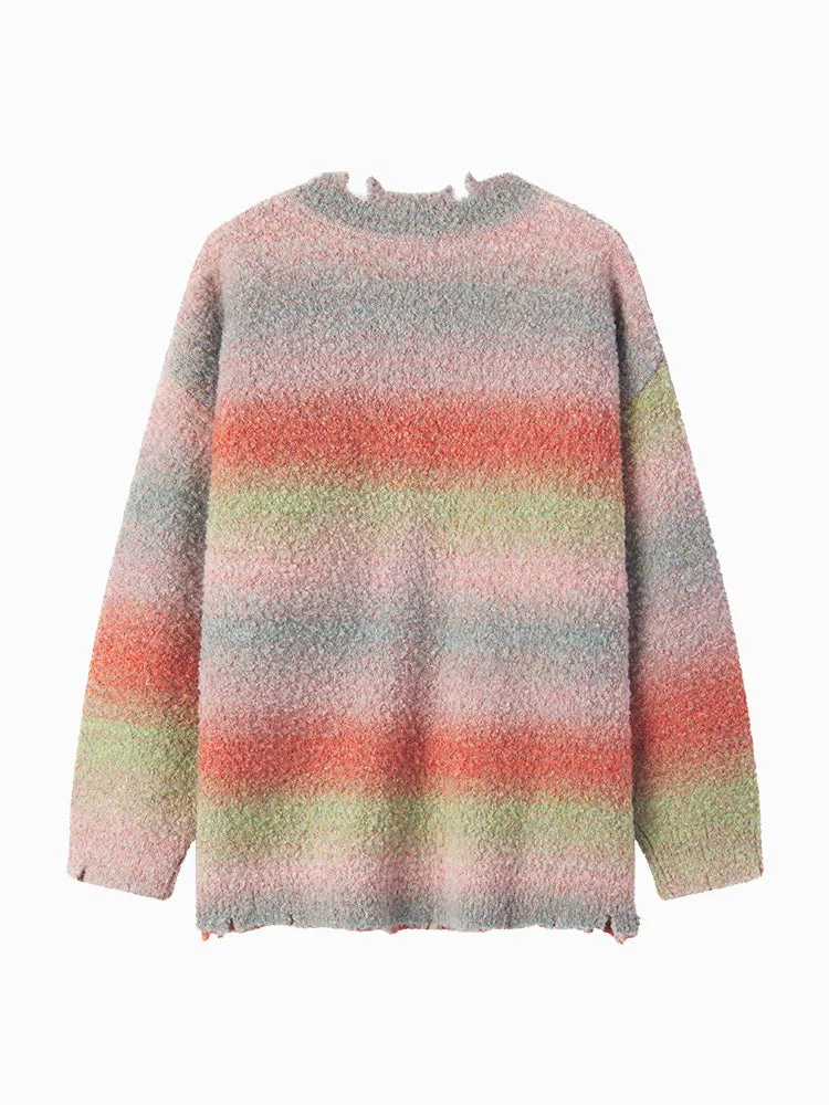 Women's red V-neck sweater
